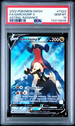 2022 POKEMON SWORD & SHIELD ASTRAL RADIANCE #TG23 FULL ART/GARCHOMP V PSA 10 - Image 1