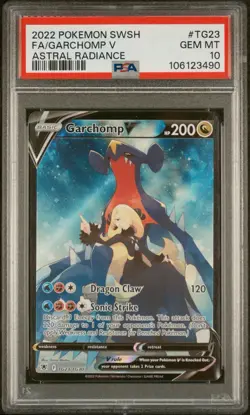 2022 POKEMON SWORD & SHIELD ASTRAL RADIANCE #TG23 FULL ART/GARCHOMP V PSA 10 - Image 1