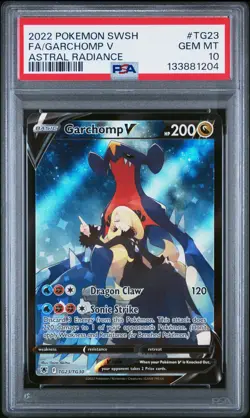 2022 POKEMON SWORD & SHIELD ASTRAL RADIANCE #TG23 FULL ART/GARCHOMP V PSA 10 - Image 1