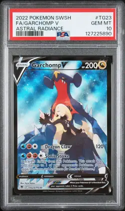 PSA 10 2022 POKEMON SWORD & SHIELD ASTRAL RADIANCE #TG23 FULL ART GARCHOMP V - Image 1