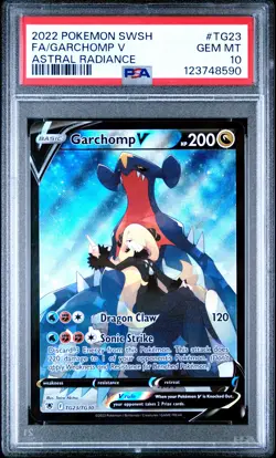 2022 POKEMON SWORD & SHIELD ASTRAL RADIANCE #TG23 FULL ART/GARCHOMP V PSA 10 - Image 1