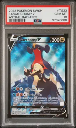 PSA 10 2022 POKEMON SWORD & SHIELD ASTRAL RADIANCE #TG23 FULL ART GARCHOMP V - Image 1