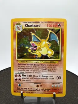 Pokemon TCG Charizard Base Set 4/102 Holo Unlimited Holo Rare Crease= - Image 1