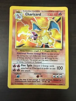 Pokemon Base Set Charizard Holo 4/102 Unlimited - Authentic Wizards of the Coast - Image 3