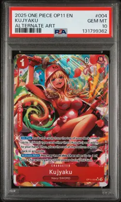 2025 ONE PIECE OP11-A FIST OF DIVINE SPEED ALTERNATE ART #004 KUJYAKU PSA 10 - Image 1