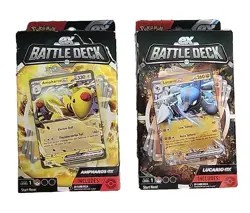 Pokemon TCG EX Battle Decks Both Lucario & Ampharos Set - Image 1