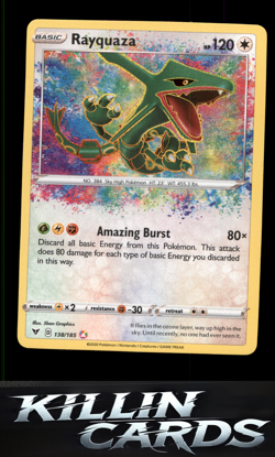 Rayquaza 138/185 Pokemon Amazing Rare SWSH04: Vivid Voltage Card NM - Image 1