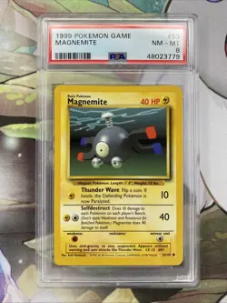 PSA 8 Base Set Unlimited Magnemite 53/102 Pokemon Cards 1999 - Image 1