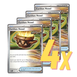 4x Earthen Vessel PLAYSET Trainer Cards x4 PAR/PRE Pokemon TCG FAST SHIPPING - Image 1