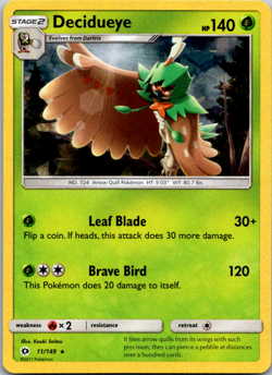 Decidueye - 11/149 (Water Web Holo) Holo Rare Miscellaneous Cards 011/149 NM - Image 1