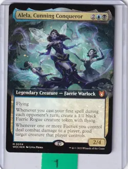 Alela Cunning Conqueror (Extended Art) FOIL * Wilds of Eldraine Commander MTG - Image 1