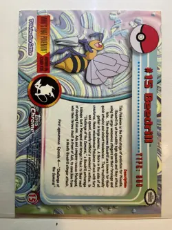 2000 Topps Chrome #15 Beedrill Pokemon Card Holo RARE Animation Series - Image 2