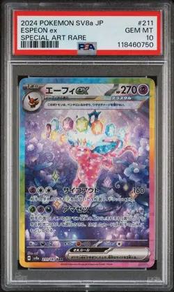 Espeon ex SAR 211/187 Terastal Festival Pokemon Card Japanese PSA 10 Gem Mint - Image 1