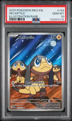 2025 POKEMON MEG EN-MEGA EVOLUTION ILLUSTRATION RARE #143 HELIOPTILE PSA 10 - Image 1