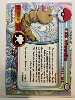 2000 Topps Chrome Pokemon TV Animation Edition - Weedle #13 - Image 2