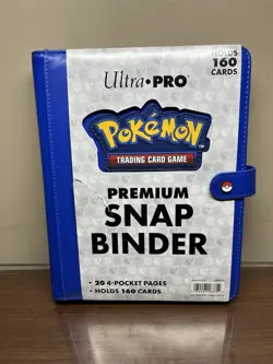 Ultra Pro Pokemon 4-Pocket Premium Snap Binder - BLUE [20 Pages Holds 160 Cards] - Image 1