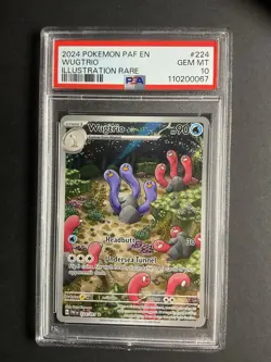 Wugtrio 224 PSA 10 2024 Pokemon PAF EN Illustration Rare - Image 1