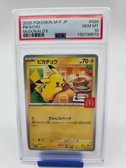 Pikachu 20 M-P McDonald's Promo Complete Set Pokemon Burgerchu PSA 10 USA Seller - Image 3