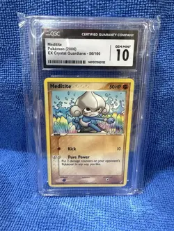 Pokemon Meditite 56/100 EX Crystal Guardians 2006 CGC 10 Regular - Image 1