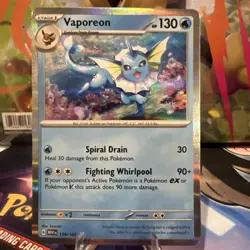 Pokemon TCG Vaporeon 022/131 SV: Prismatic Evolutions Holo NM - Image 1