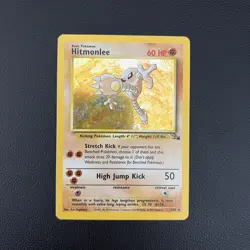 Pokemon TCG Hitmonlee Fossil 7/62 Holo Rare - MP - Image 1