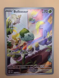 Bulbasaur 143/142 Pokemon Stellar Crown Holo Illustration Rare TCG NM/MINT - Image 3