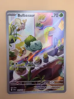 Bulbasaur 143/142 Pokemon Stellar Crown Holo Illustration Rare TCG - Image 3