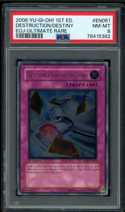 YUGIOH PSA 8 Destruction of Destiny EOJ-EN051 Ultimate Rare 1st Edition - Image 1