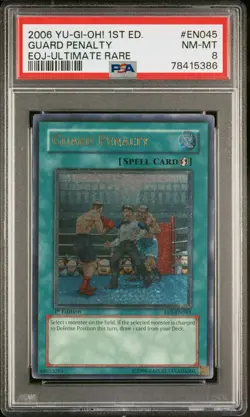 Yugioh Guard Penalty EOJ-EN045 1st Edition Ultimate PSA 8 NM/MINT - Image 1