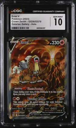 ENTEI V Crown Zenith Holo Trainer Gallery Rare #GG36 CGC 10 Pokemon [Nostalgium] - Image 1