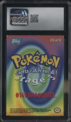1999 Pokemon Topps The First Movie First Print Silver Foil E12 Dragonite CGC 5.5 - Image 2