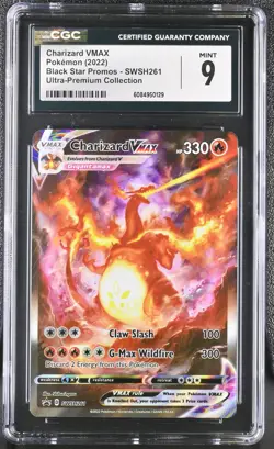 POKEMON CGC 9 MINT Charizard VMAX SWSH261 2022 Black Star Promos *0129 - Image 1