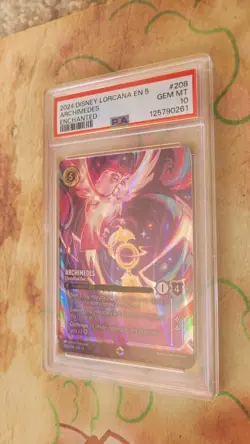 2024 DISNEY LORCANA EN 5-SHIMMERING SKIES ENCHANTED ARCHIMEDES PSA 10 - Image 1
