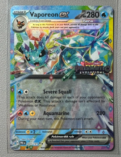 Pokemon Prismatic Evolutions Vaporeon ex 023/131 Surprise Box Stamped QTY - Image 1