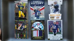 Tom Brady Jersy Card Lot Prizm/ Score Die Cut inserts..6 Cards Total - Image 1