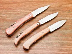 Lot of 3 PC CUSTOM HANDMADE D2 STEEL POCKET knife, FOLDING KNIFE, 7056 - Image 3