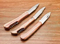 Lot of 3 PC CUSTOM HANDMADE D2 STEEL POCKET knife, FOLDING KNIFE, 7056 - Image 4