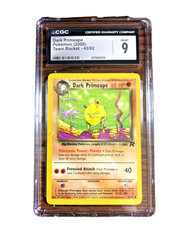 Dark Primeape Uncommon #43 - CGC MINT 9 - Team Rocket Unlimited - Pokemon TCG - Image 1