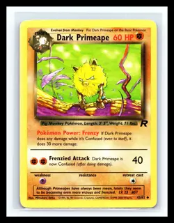 💥 Dark Primeape Pokemon TCG 2000 (Team Rocket Set) Non Holo Vintage # 43/82 - Image 1