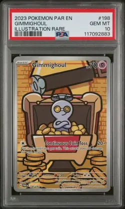 Pokemon TCG Gimmighoul Paradox Rift 198/182 PSA 10 - Image 1