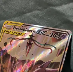 Espeon & Deoxys GX SM240 TAG TEAM Promo Holo Pokemon Card Psychic Club GX - Image 2
