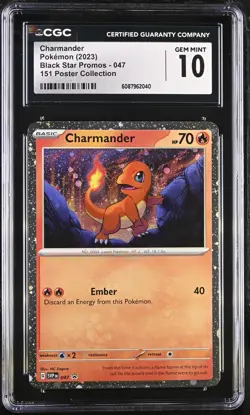 CGC 10 Charmander SV-P 047 151 Poster Collection English Pokemon Card 2023 - Image 1