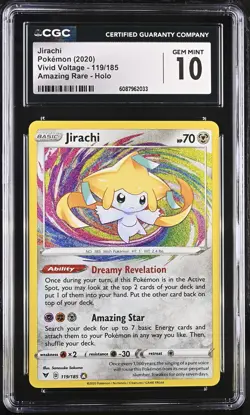 CGC 10 Jirachi 119/185 2020 Vivid Voltage Amazing Rare,Holo English Pokemon Card - Image 1