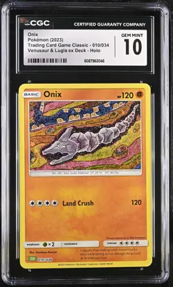 CGC 10 Onix 010/034 2023 Trading Card Game Classic Pokemon Card - Image 1