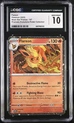CGC 10 Flareon 167 Promo Prismatic Poster Collection Pokemon Card - Image 1