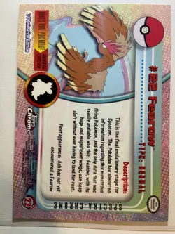 Pokemon #22 Fearow Card Foil Holo Topps SPECTRA Chrome 2000 Series 1 - Image 2
