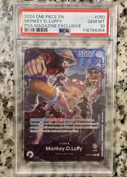 PSA-10 Monkey.D.Luffy (PSA Magazine) OP05-060 One Piece Promotion Card Foil - Image 1