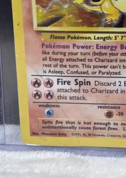 Pokemon TCG Charizard 4/102 Holo Rare Card MP Vintage - Image 2