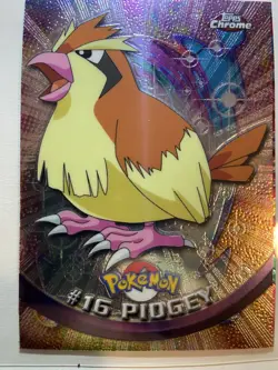 Pokemon TCG Topps Chrome Series 1 Holo Foil Card Pidgey #16 2000 TV Animation - Image 1