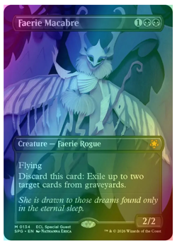 Faerie Macabre - Foil - Borderless Special Guests Lorwyn Eclipsed MTG - Image 1